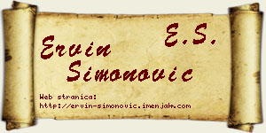 Ervin Simonović vizit kartica